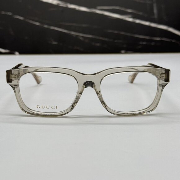 NEW GG1731O 004 GUCCI TRANSPARENT PALE KHAKI GREEN UNISEX GUCCI EYEGLASSES - Picture 3 of 11